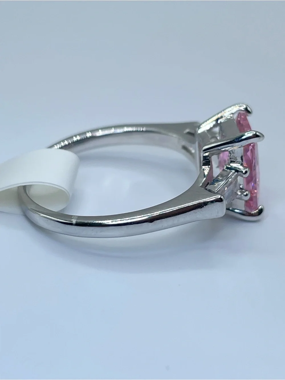 Swarovski Crystals Elements Pink Crystal Solitaire Glam Cocktail Ring Sz 10